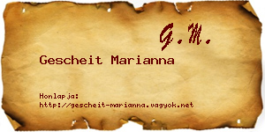 Gescheit Marianna névjegykártya